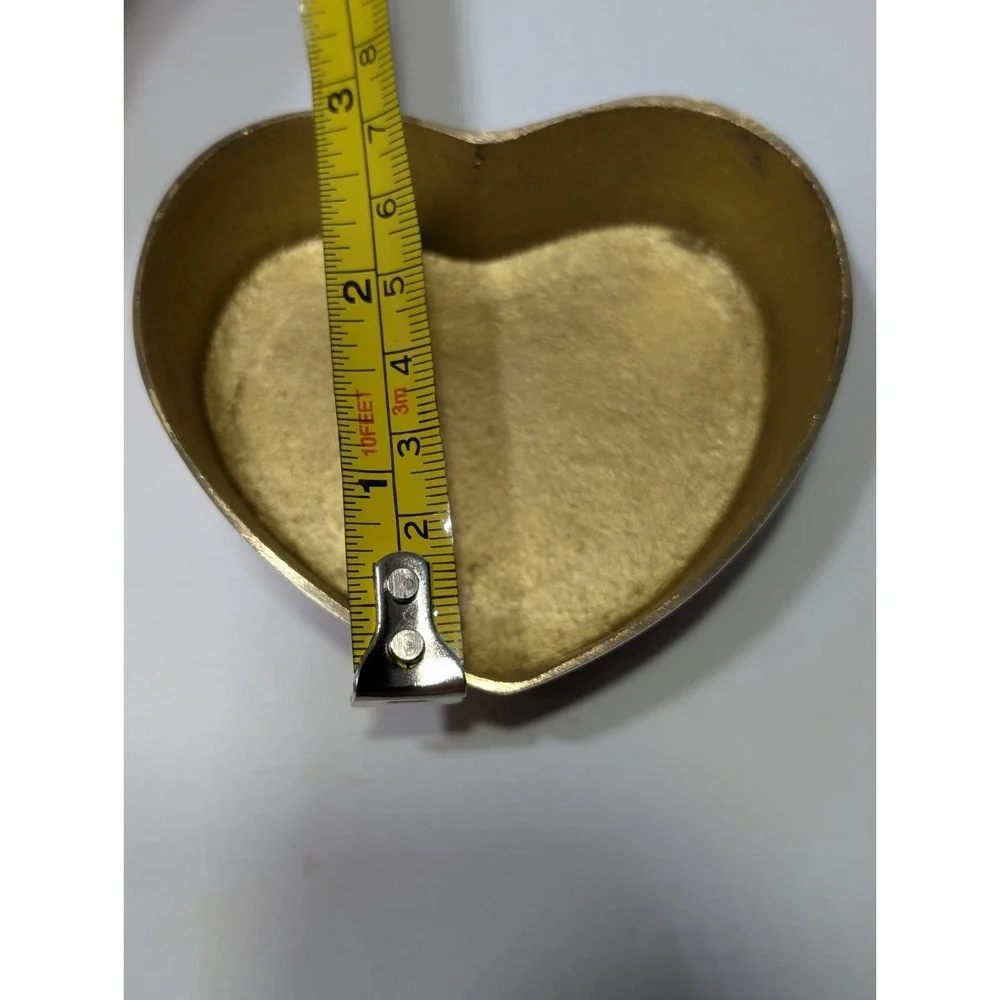 Solid Brass Heart-Shaped Collectible Metalware Desk Accessory Paperweight